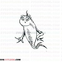Fish smiley outline Silhouette Dr Seuss The Cat in the Hat outline svg dxf eps pdf png