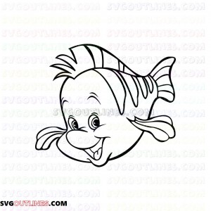 Flounder Little Mermaid outline svg dxf eps pdf png