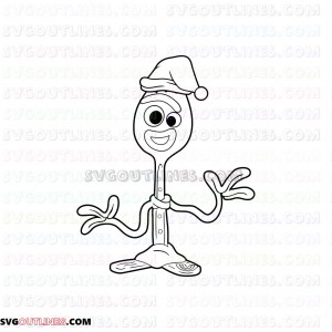 Forky Christmas Toy Story outline svg dxf eps pdf png