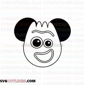 Forky Face Mickey Mouse Toy Story outline svg dxf eps pdf png