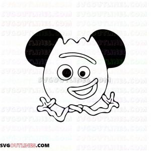 Forky Face Mickey Mouse with hands Outline Toy Story outline svg dxf eps pdf png