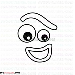 Forky Face smiley Toy Story outline svg dxf eps pdf png
