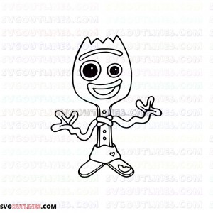 Forky baby Toy Story outline svg dxf eps pdf png