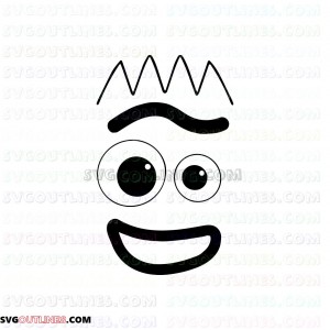 Forky face smiley 2 Toy Story outline svg dxf eps pdf png