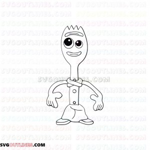 Forky happy Toy Story outline svg dxf eps pdf png