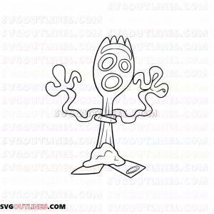 Forky scary outline Toy Story outline svg dxf eps pdf png