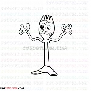Forky very happy 2 Toy Story outline svg dxf eps pdf png