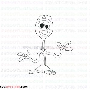 Forky very happy Toy Story outline svg dxf eps pdf png