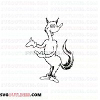 Fox in Socks Dr Seuss The Cat in the Hat outline svg dxf eps pdf png