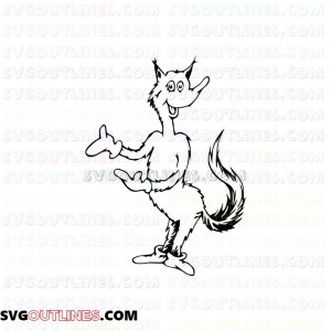 Fox in Socks Dr Seuss The Cat in the Hat outline svg dxf eps pdf png