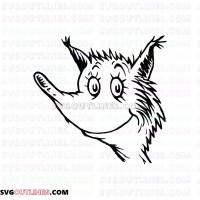 Fox in Socks Face Dr Seuss The Cat in the Hat outline svg dxf eps pdf png