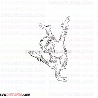 Fox in Socks Upside Down Dr Seuss The Cat in the Hat 2 outline svg dxf eps pdf png