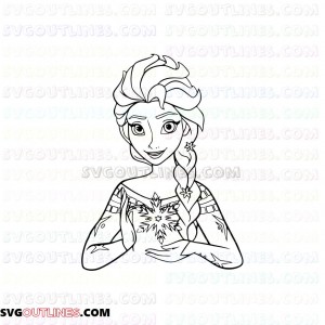 Frozen Elsa snowflake outline svg dxf eps pdf png
