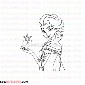 Frozen Elsa winking outline svg dxf eps pdf png