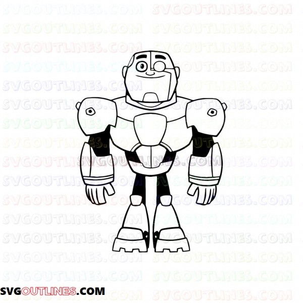 Go Cyborg Teen Titans outline svg dxf eps pdf png
