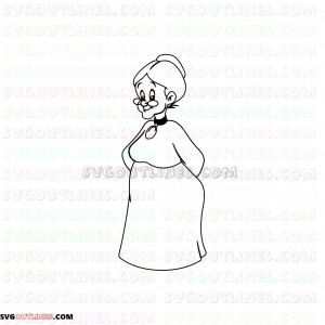 Granny Baby Looney Tunes outline svg dxf eps pdf png