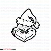 Grinch Christmas Dr Seuss The Cat in the Hat outline svg dxf eps pdf png