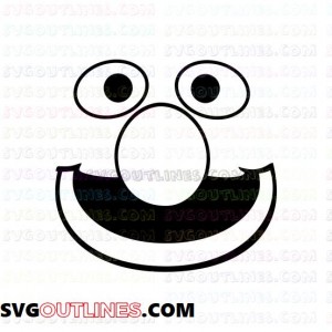 Grover Face Sesame Street outline svg dxf eps pdf png