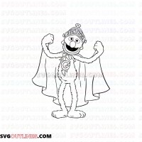 Grover Super Man Sesame Street outline svg dxf eps pdf png