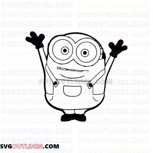 Happy Minion Minions Birthday outline svg dxf eps pdf png