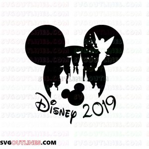 Happy New Year Disney Trip 2019 outline svg dxf eps pdf png
