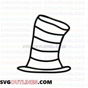 Hat Dr Seuss The Cat in the Hat 2 outline svg dxf eps pdf png