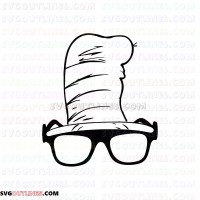 Hat and Glasses Dr Seuss The Cat in the Hat outline svg dxf eps pdf png