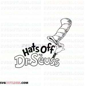 Hats Off To Dr Seuss Dr Seuss The Cat in the Hat outline svg dxf eps pdf png