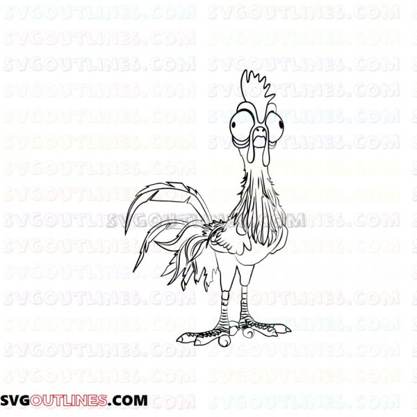 Heihei Moana Outline Svg Dxf Eps Pdf Png