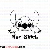 Stitch Peeking Lilo And Stitch Outline Svg Dxf Eps Pdf Png
