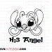 His Angel Lilo and Stitch outline svg dxf eps pdf png
