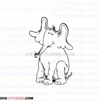 Horton Elephant Dr Seuss The Cat in the Hat outline svg dxf eps pdf png