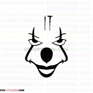 IT Pennywise The Clown outline svg dxf eps pdf png