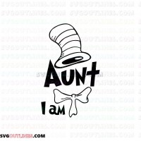 I Am Aunt Dr Seuss The Cat in the Hat outline svg dxf eps pdf png