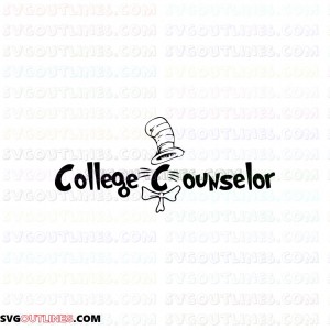 I Am College Counselor Dr Seuss The Cat in the Hat outline svg dxf eps pdf png