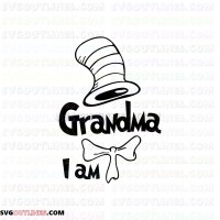 I Am Grandma Dr Seuss The Cat in the Hat outline svg dxf eps pdf png