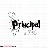 I Am Principal Dr Seuss The Cat in the Hat outline svg dxf eps pdf png