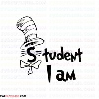 I Am Student Dr Seuss The Cat in the Hat outline svg dxf eps pdf png