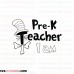 I Am Teacher Pre K The Cat in the Hat outline svg dxf eps pdf png