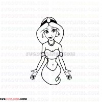 Jasmine 2 Aladdin outline svg dxf eps pdf png