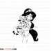 Jasmine and Rajah Aladdin outline svg dxf eps pdf png