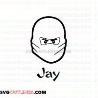 Jay Face Lego Ninjago outline svg dxf eps pdf png