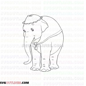 Jumbo Mother Dumbo Elephant outline svg dxf eps pdf png