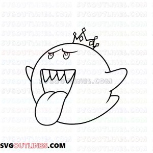 King Boo Super Mario outline svg dxf eps pdf png