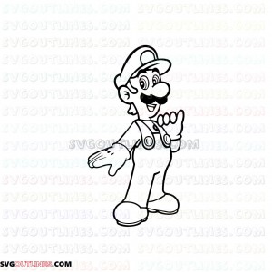 Luigi Super Mario outline svg dxf eps pdf png