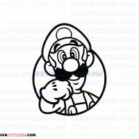 Luigi Through a Circle Super Mario outline svg dxf eps pdf png