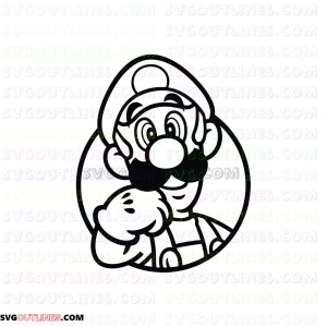Luigi Through a Circle Super Mario outline svg dxf eps pdf png