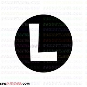 Luigi logo L Super Mario Bros outline svg dxf eps pdf png