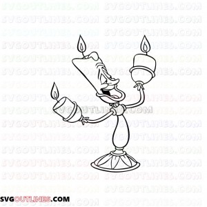 Lumiere 1 Beauty and the Beast outline svg dxf eps pdf png
