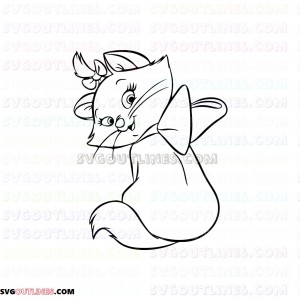 Marie the white kitten The Aristocats 2 outline svg dxf eps pdf png